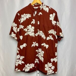 Sig Zane Menʻs Brown | White Kukui Print Short Sleeve Button Up Aloha Shirt